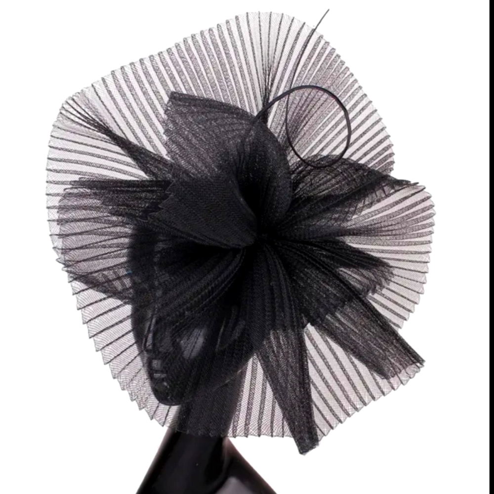 Beloved Millinery Fabulous Black Fascinator Equine Church Tea Brunch Funeral